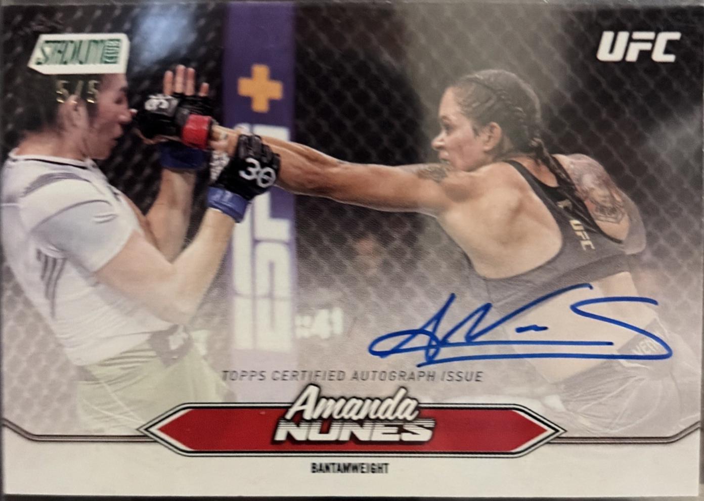 Amanda Nunes 2025 Topps Stadium Club UFC Base Autographs #BCA-ANS Green