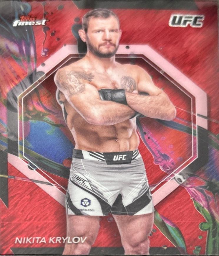 Nikita Krylov 2024 Topps Finest UFC Base Common #30 Red Shimmer Refractor