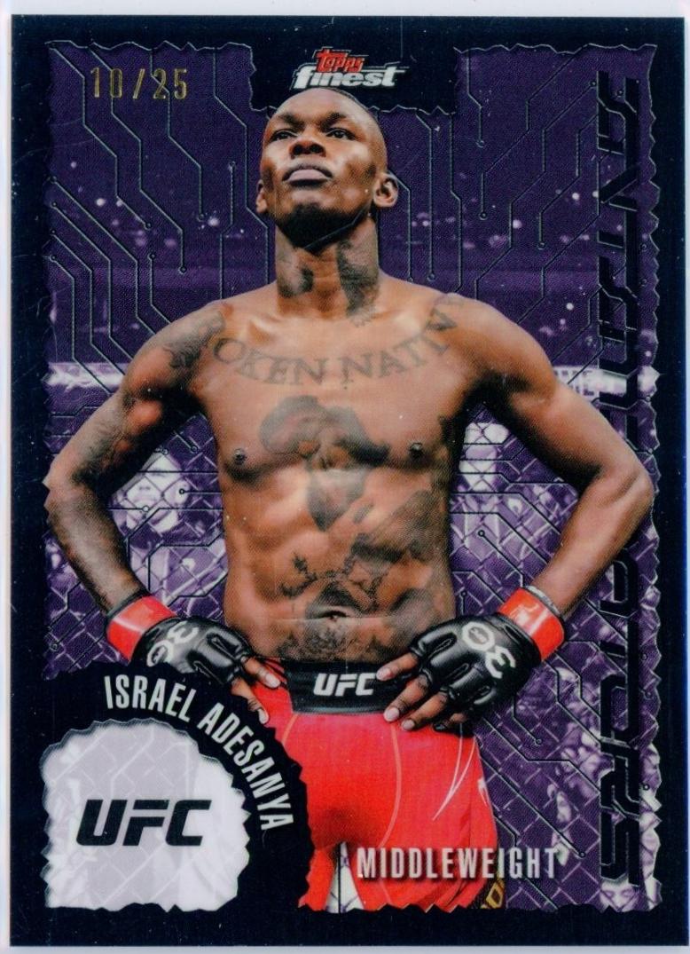 Israel Adesanya 2025 Topps Finest UFC Intimidators #IT-19 Black Refractor