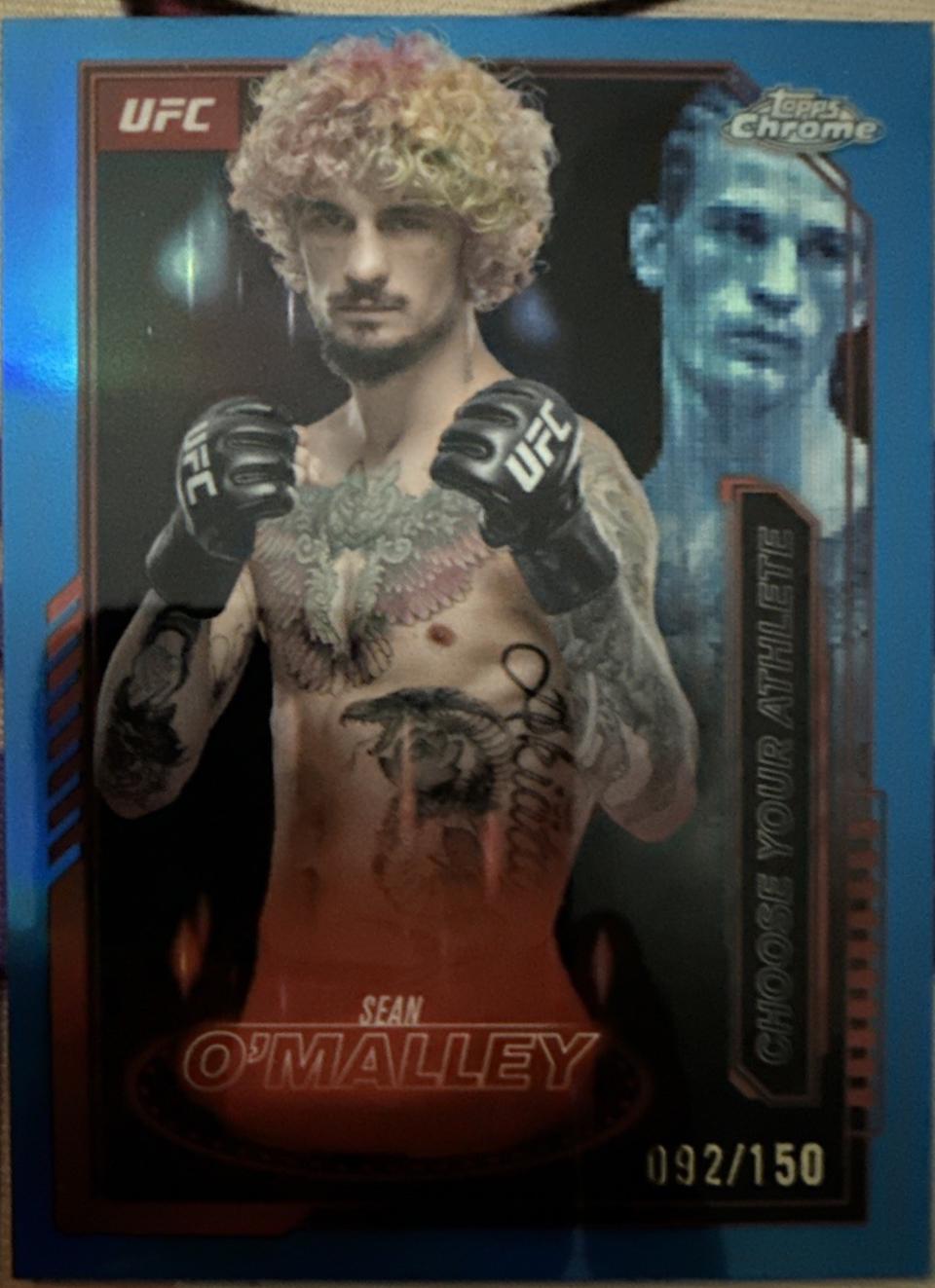 Sean O'Malley 2025 Topps Chrome UFC Mission Control #MCL-6 Blue Refractor