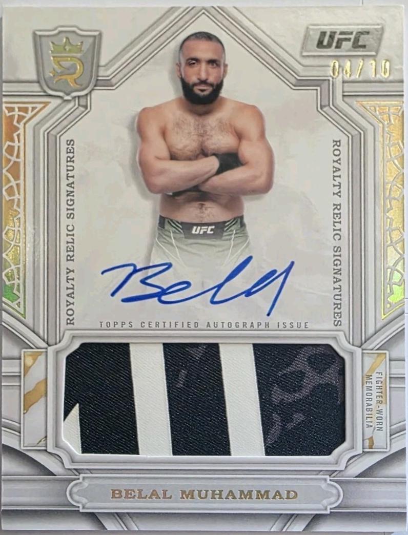 Belal Muhammad 2024 Topps Royalty UFC Royalty Relic Signatures #RYS-BMD Gold