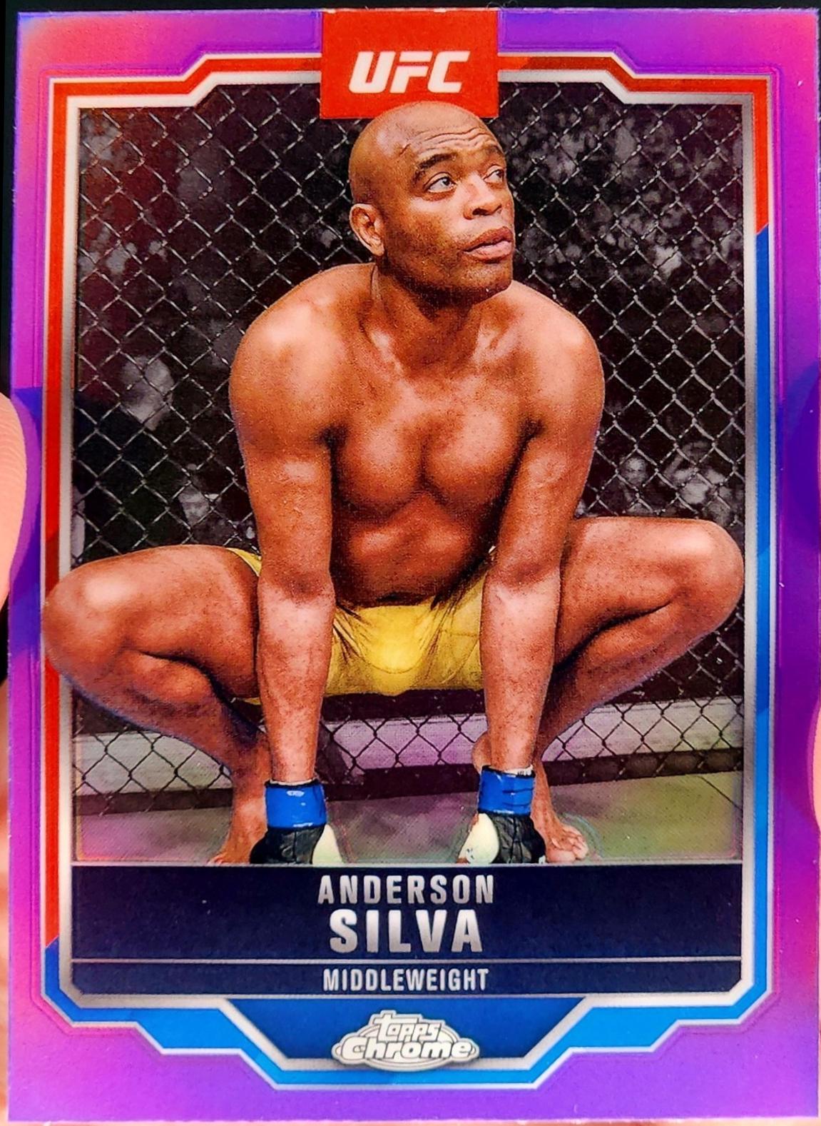 Anderson Silva 2025 Topps Chrome UFC Base #44 Purple Refractor