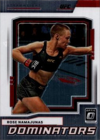 Rose Namajunas 2022 Panini Donruss Optic UFC Dominators #4 Gold Vinyl