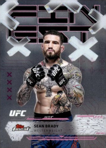 Sean Brady 2025 Topps Finest UFC Base Common #40 Blue Checkerboard Refractor