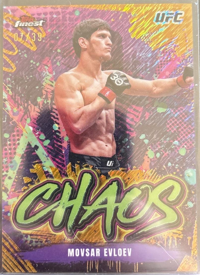 Movsar Evloev 2024 Topps Finest UFC Chaos #CHA-14 Gold Shimmer Refractor
