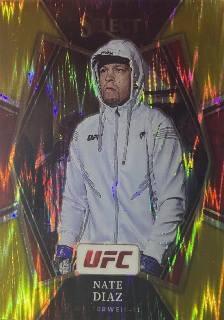 Nate Diaz 2022 Panini Select UFC Premier Level #102 Gold Flash