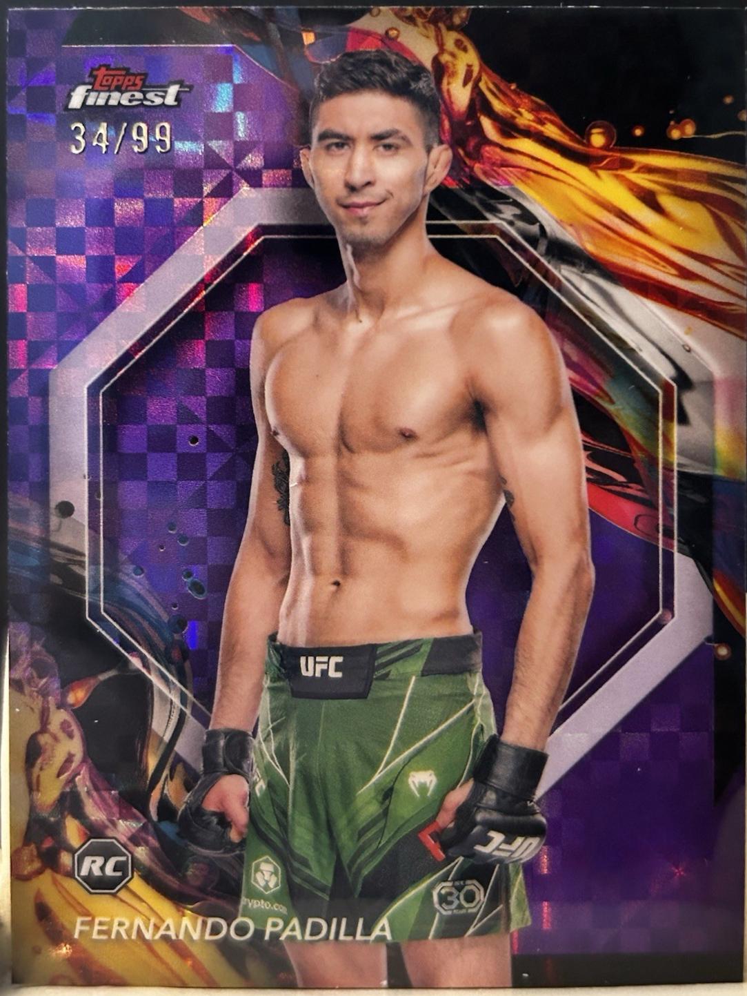 Fernando Padilla 2024 Topps Finest UFC Base Uncommon #167 Purple Checkerboard Refractor