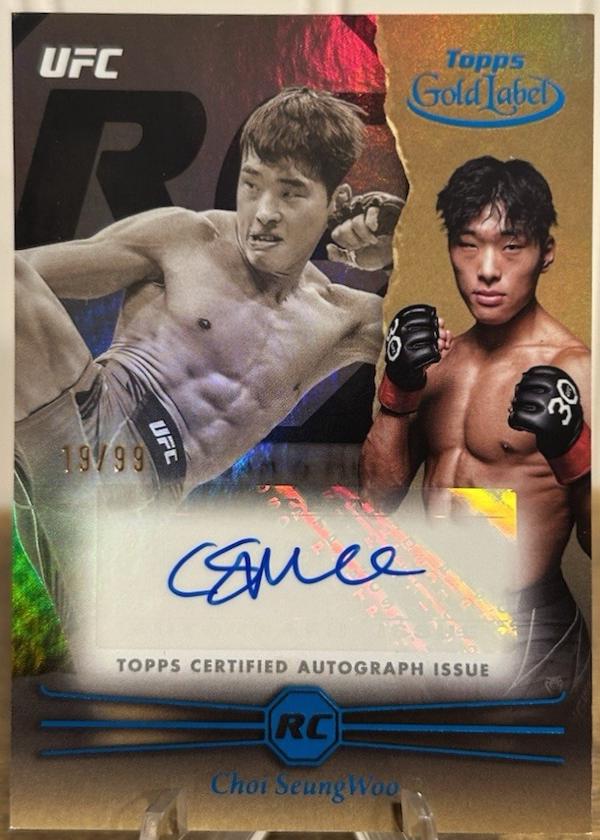 SeungWoo Choi 2024 Topps Gold Label UFC Rookie Autographs #RCA-CSW Blue