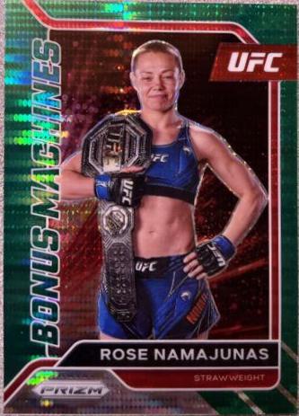 Rose Namajunas 2022 Panini Prizm UFC Bonus Machines #18 Green Pulsar
