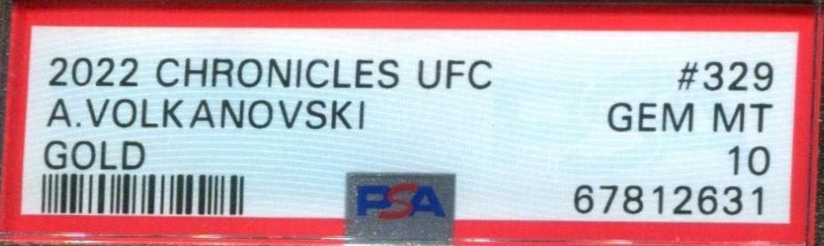 Alexander Volkanovski 2022 Panini Chronicles UFC Base Flux #329 Gold
