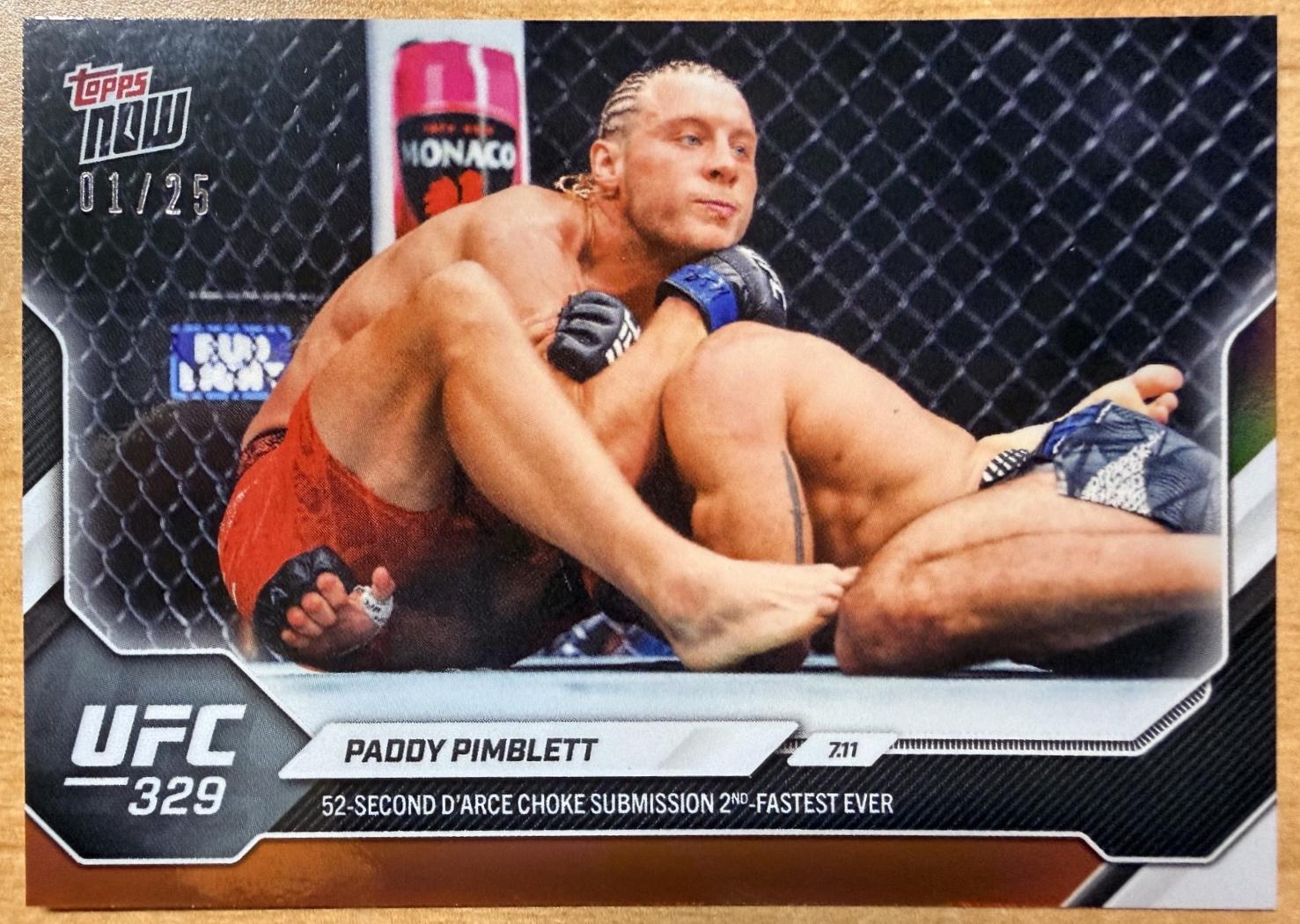 Justin Gaethje Topps Now UFC Base #1 Orange Foil