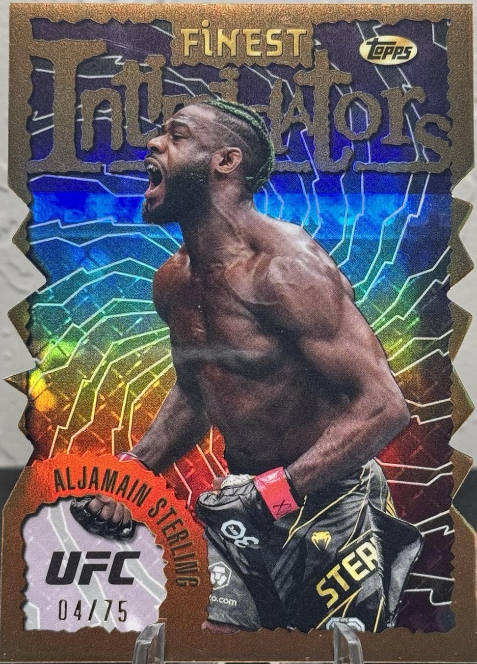 Aljamain Sterling 2024 Topps Finest UFC Intimidators #INT-14 Die-Cut Refractor