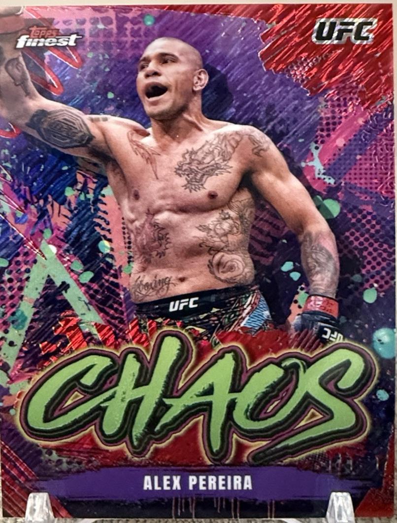 Alex Pereira 2024 Topps Finest UFC Chaos #CHA-24 Red Refractor