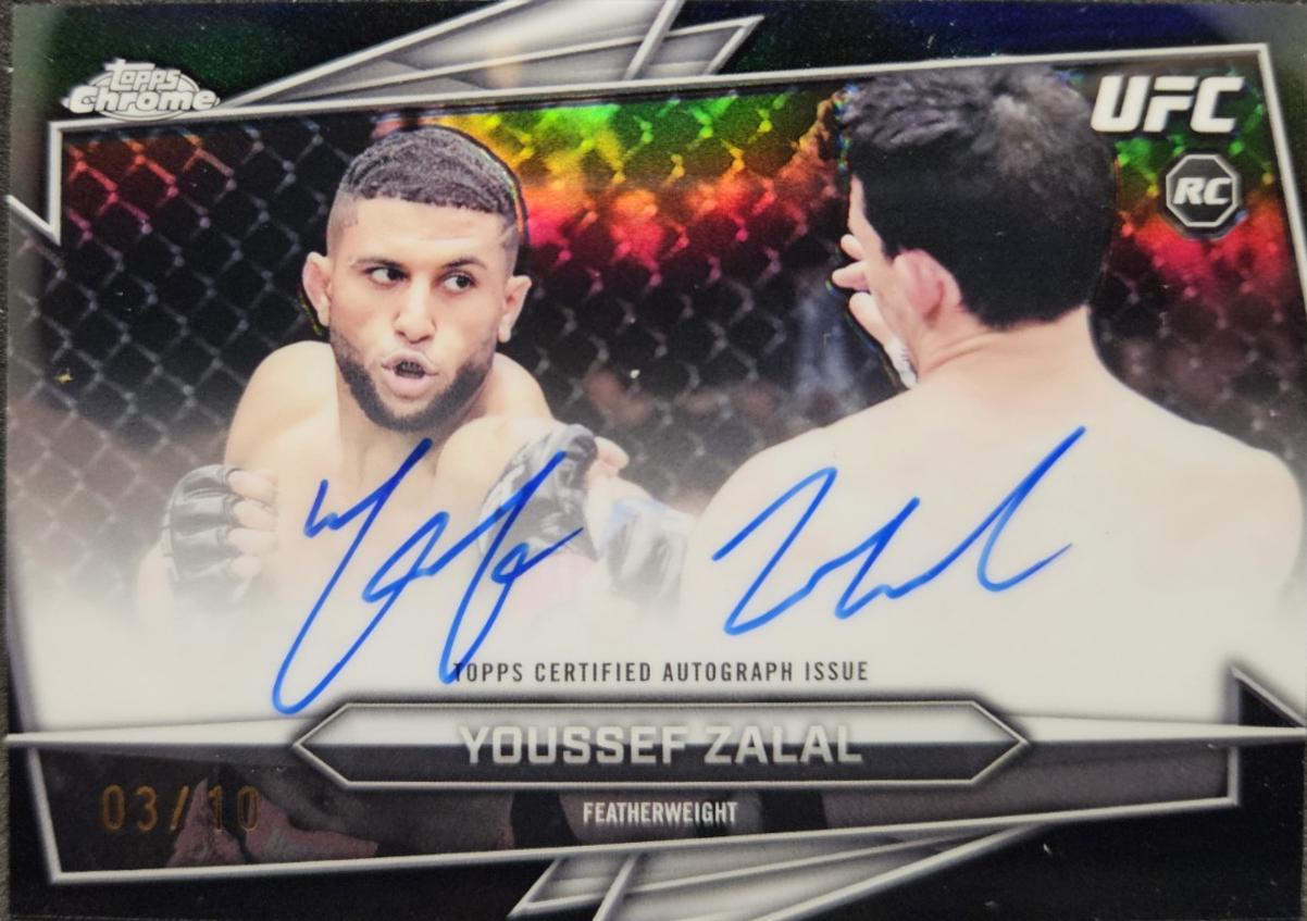 Youssef Zalal 2026 Topps Chrome UFC Base Autographs #BAV-YZ Black Refractor