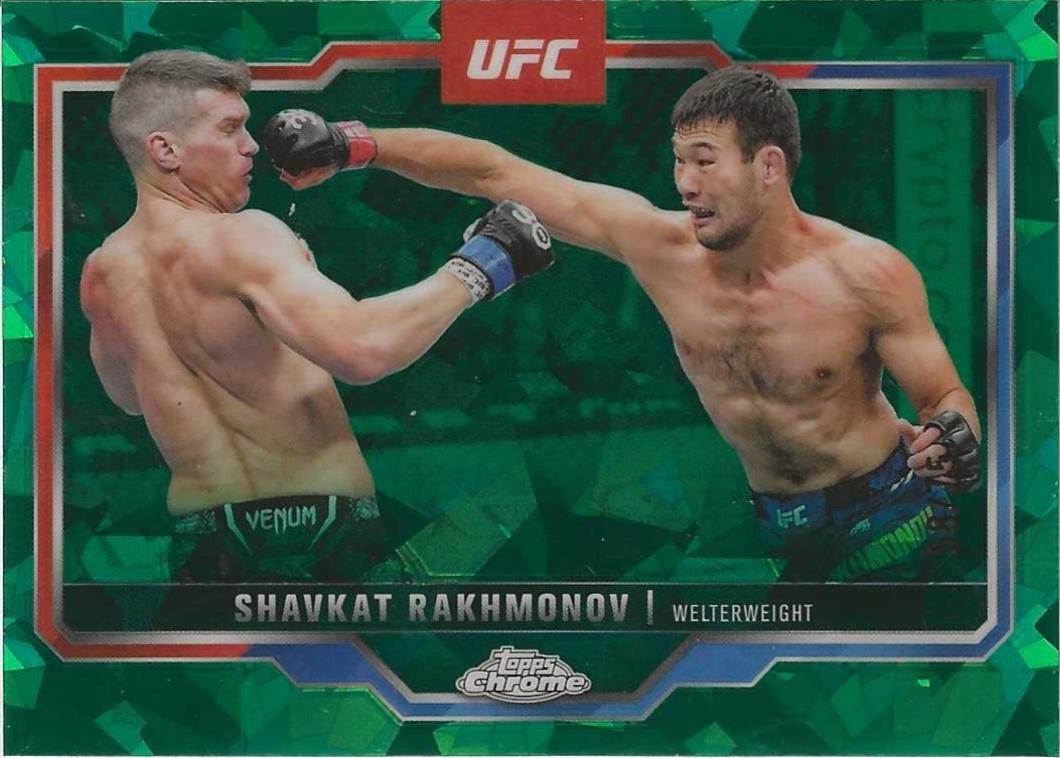 Shavkat Rakhmonov 2025 Topps Chrome Sapphire UFC Base Sapphire #125 Green Sapphire