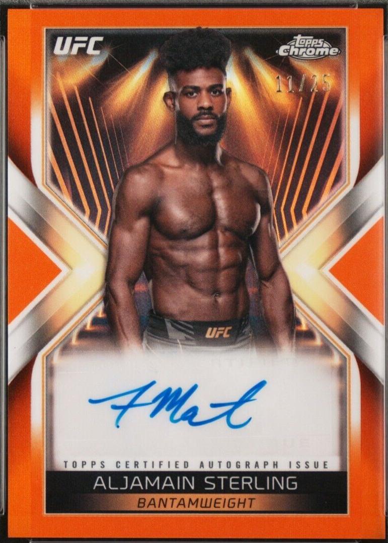 Aljamain Sterling 2024 Topps Chrome UFC Main Event Autographs #MEA-AST Orange Refractor