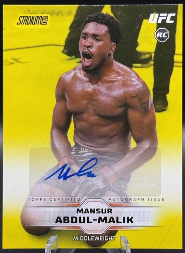 Mansur Abdul-Malik 2026 Topps Stadium Club UFC Base Autographs #BAV-MAM Yellow