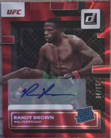 Randy Brown 2023 Panini Donruss UFC Rated Rookies Signatures #214 Red Laser