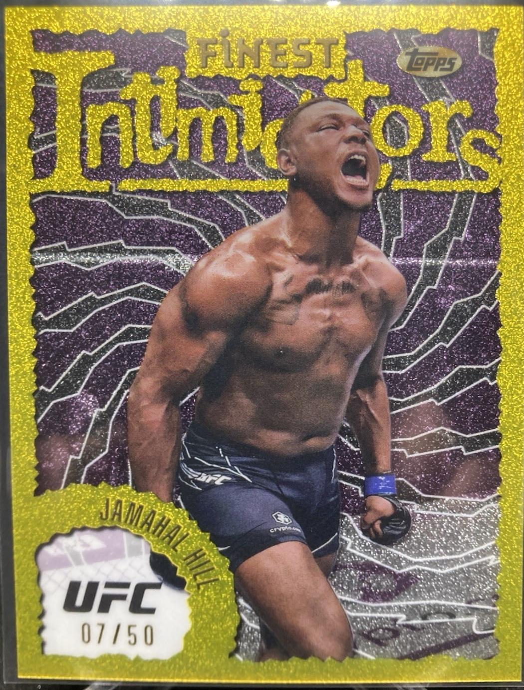 Jamahal Hill 2024 Topps Finest UFC Intimidators #INT-29 Gold Shimmer Refractor