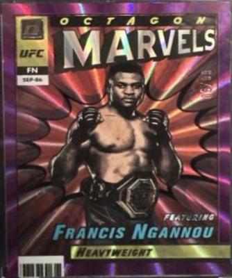 Francis Ngannou 2022 Panini Donruss UFC Octagon Marvels #16 Purple Laser