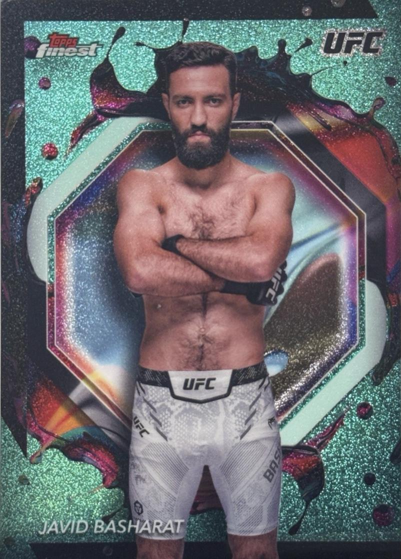 Javid Basharat 2024 Topps Finest UFC Base Rare #254 Aqua Glitter Refractor
