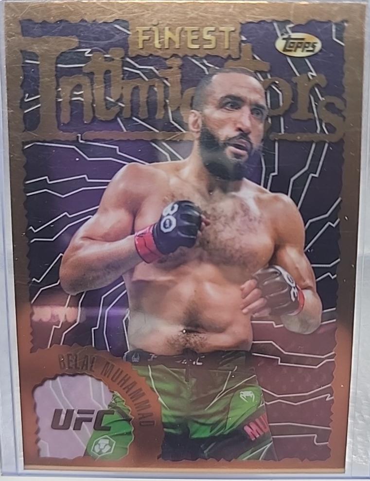 Belal Muhammad 2024 Topps Finest UFC Intimidators #INT-24 Gold Refractor