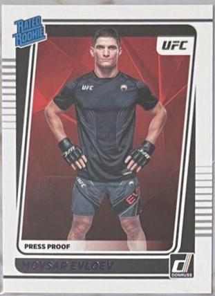 Movsar Evloev 2022 Panini Donruss UFC Base #218 Press Proof Purple