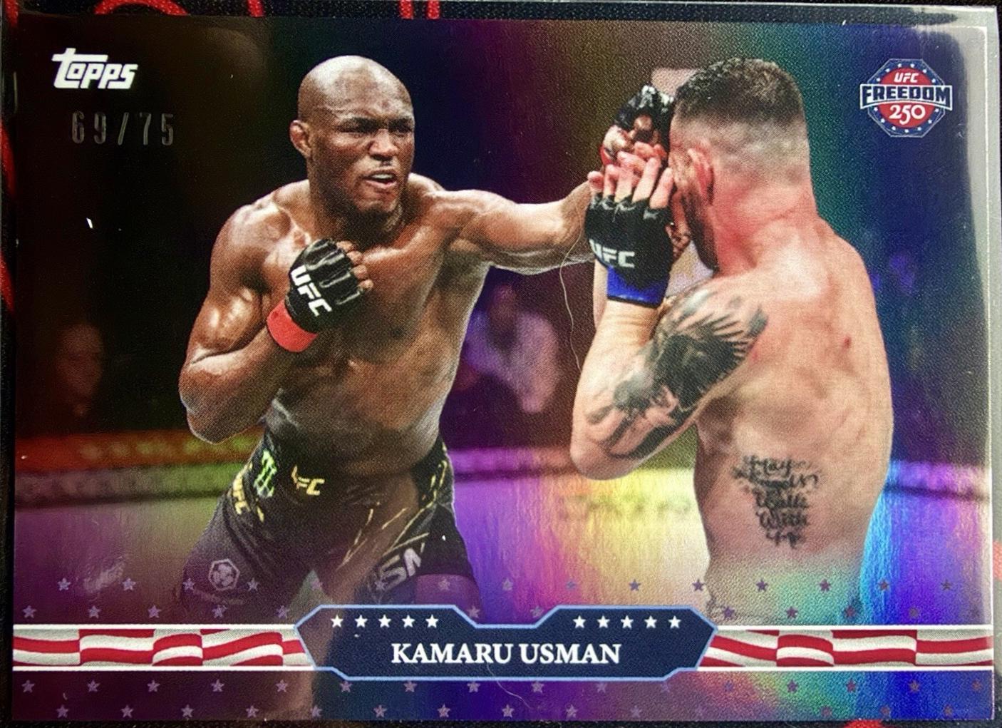 Kamaru Usman 2026 Topps UFC Freedom 250 Base #16 Purple