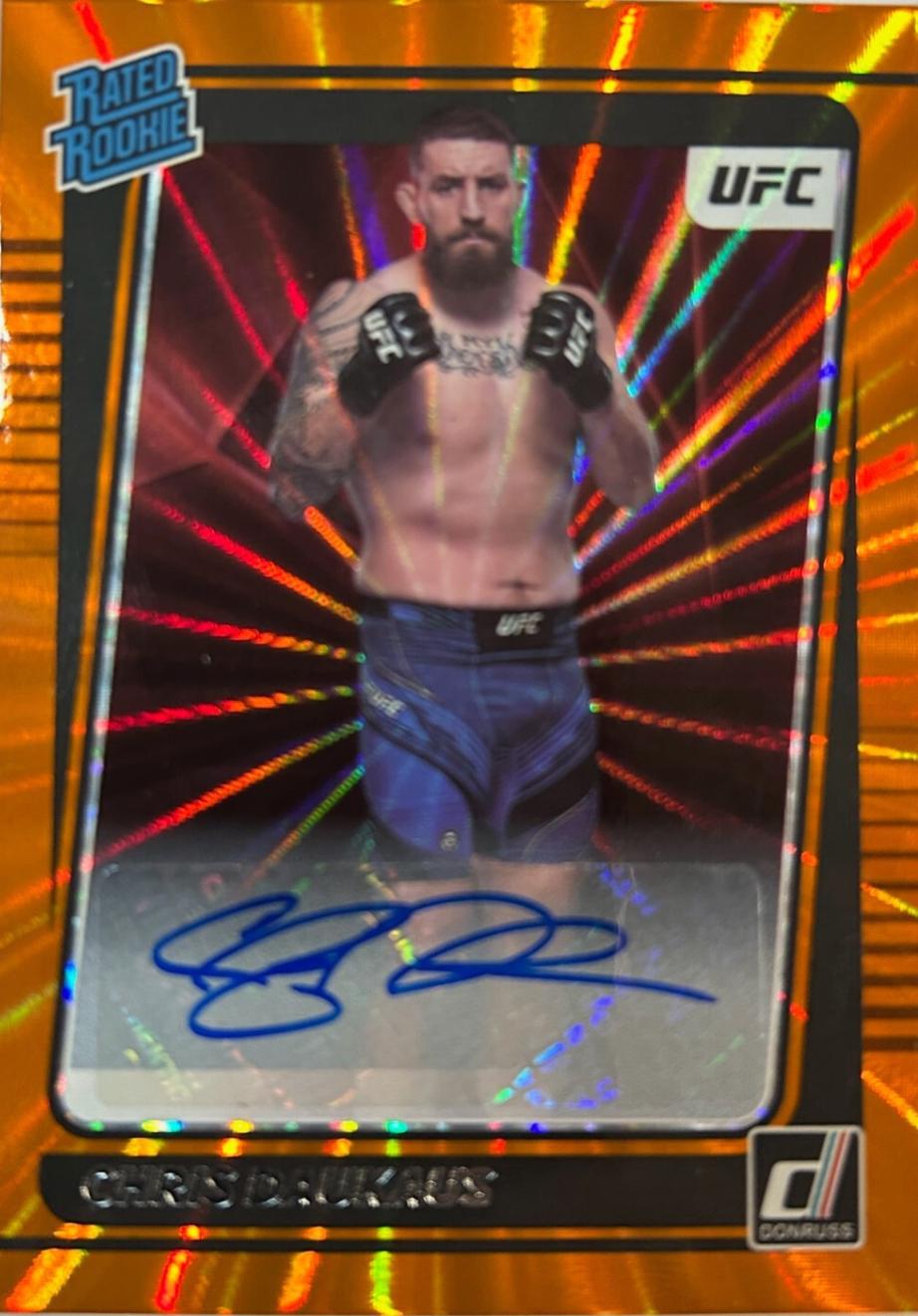 Chris Daukaus 2022 Panini Donruss UFC Rated Rookies Signatures #211 Orange