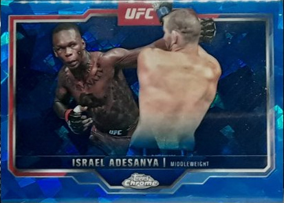 Israel Adesanya 2025 Topps Chrome Sapphire UFC Base Sapphire #3 Padparadscha Sapphire