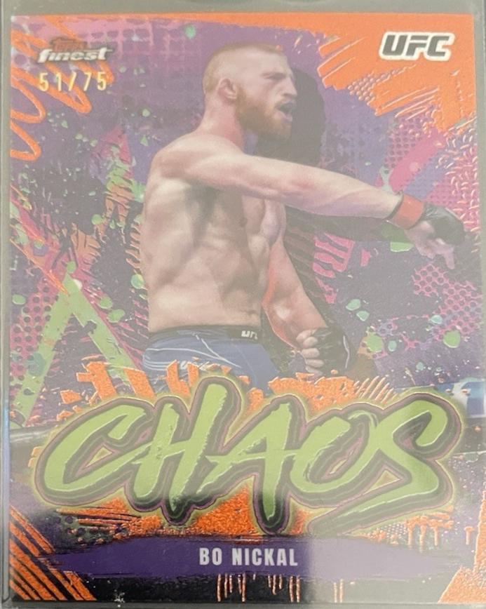 Bo Nickal 2024 Topps Finest UFC Chaos #CHA-13 Yellow Glitter Refractor