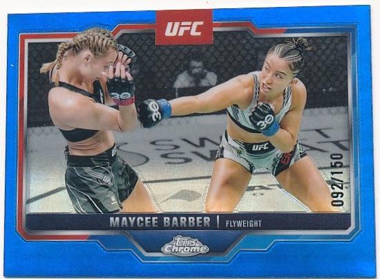 Maycee Barber 2025 Topps Chrome UFC Base #187 Blue Refractor