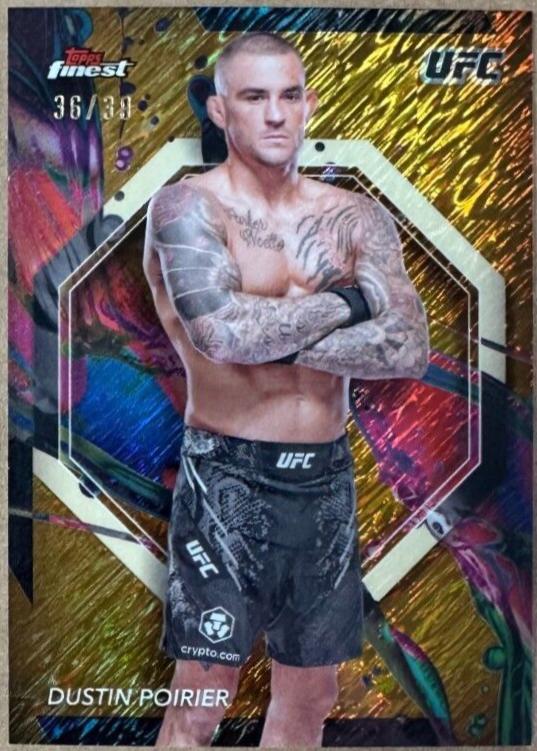 Dustin Poirier 2024 Topps Finest UFC Base Common #98 Gold Shimmer Refractor