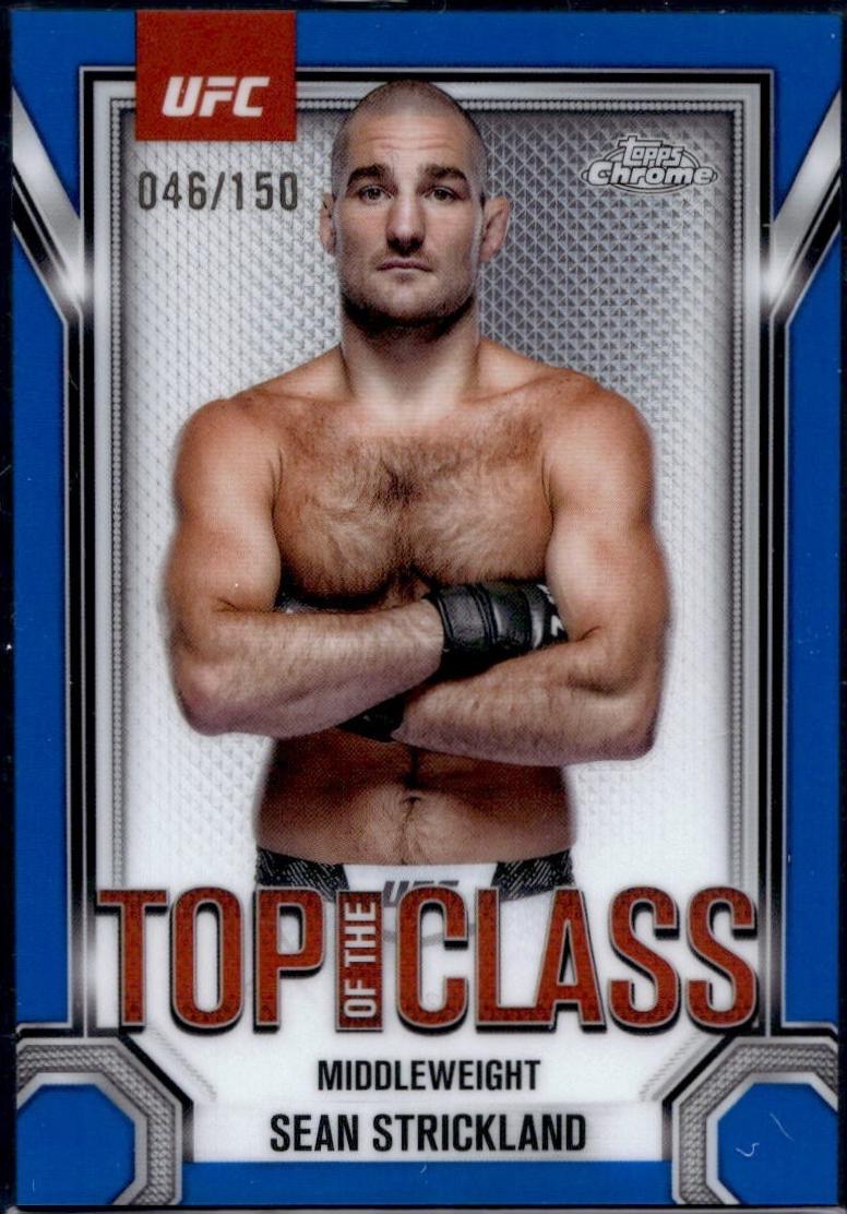 Sean Strickland 2025 Topps Chrome UFC Top of the Class #TTC-5 Blue Refractor