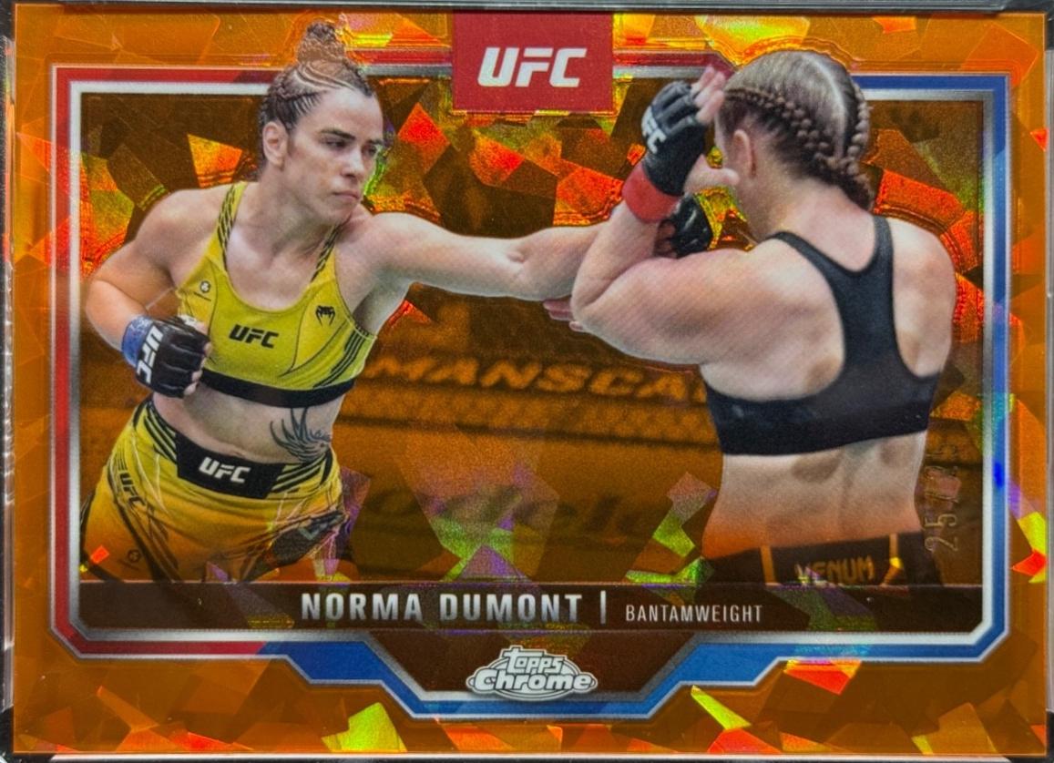 Norma Dumont 2025 Topps Chrome Sapphire UFC Base Sapphire #195 Orange Sapphire