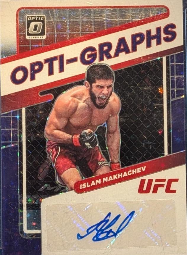 Islam Makhachev 2022 Panini Donruss Optic UFC Opti-Graphs #5 Purple Stars FOTL