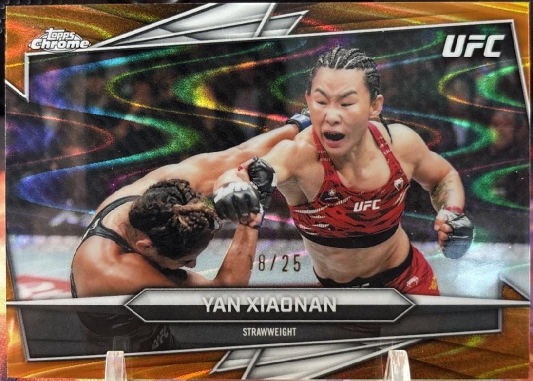 Yan Xiaonan 2026 Topps Chrome UFC Base #116 Orange Ray Wave Refractor