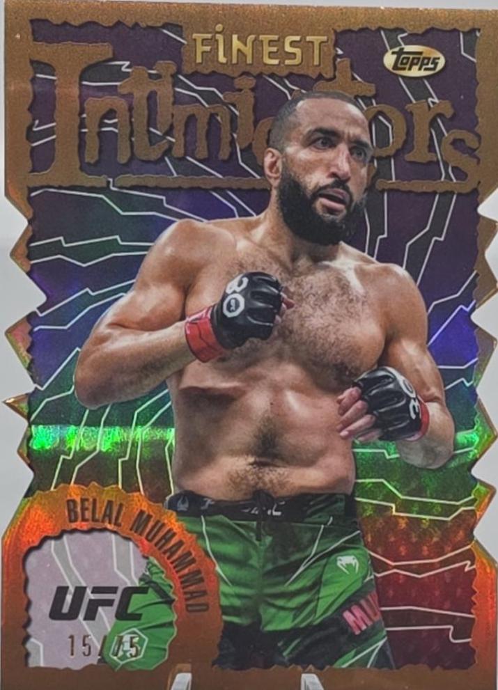Belal Muhammad 2024 Topps Finest UFC Intimidators #INT-24 Die-Cut Refractor