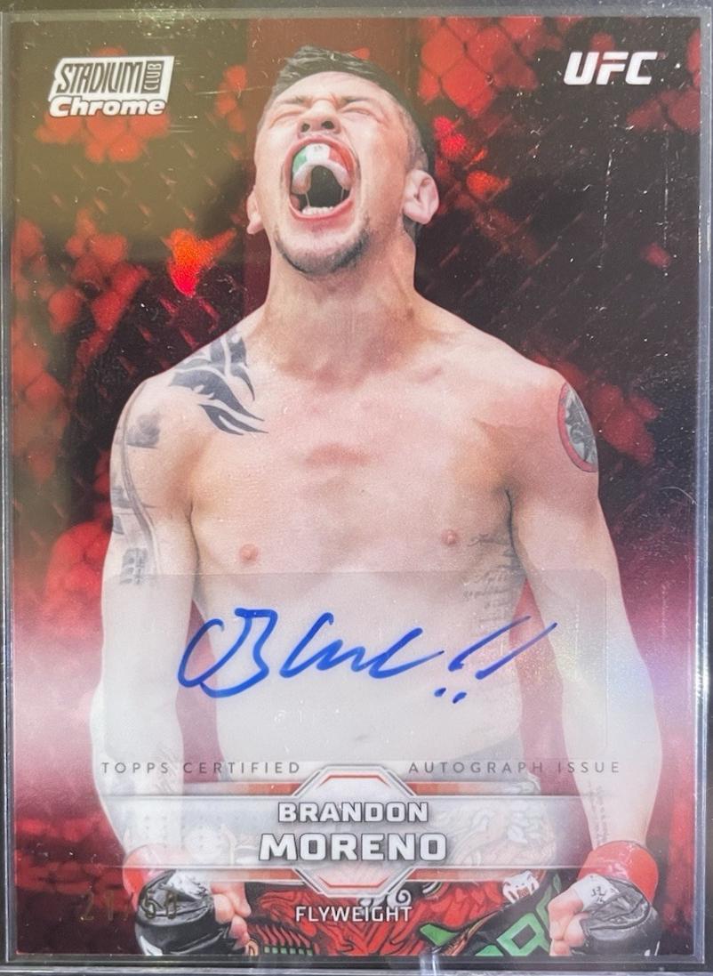 Brandon Moreno 2026 Topps Stadium Club UFC Chrome Autographs #CAV-BMO Red Refractor