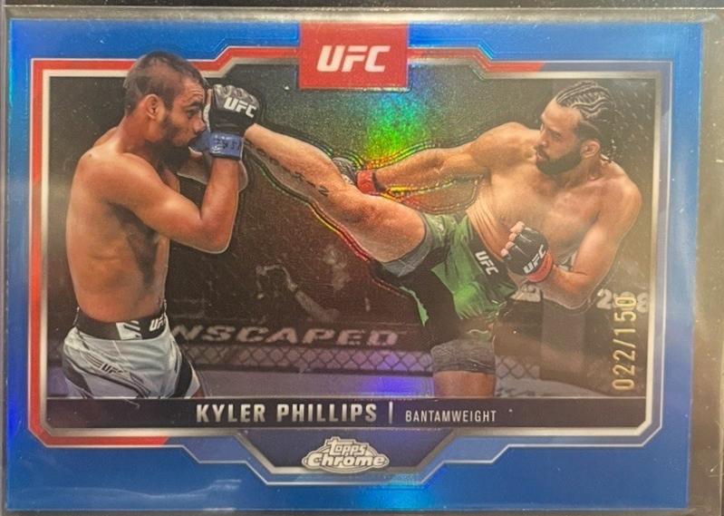 Kyler Phillips 2025 Topps Chrome UFC Base #181 Blue Refractor