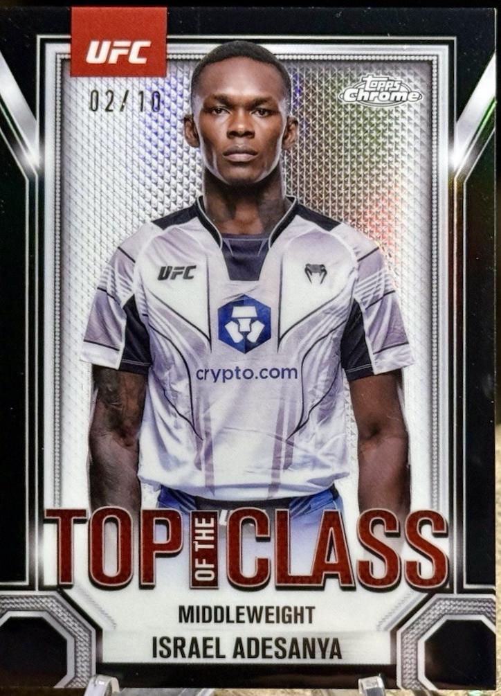 Israel Adesanya 2025 Topps Chrome UFC Top of the Class #TTC-11 Black & Gold Refractor