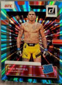 Alex Pereira 2023 Panini Donruss UFC Base #209 Teal Laser