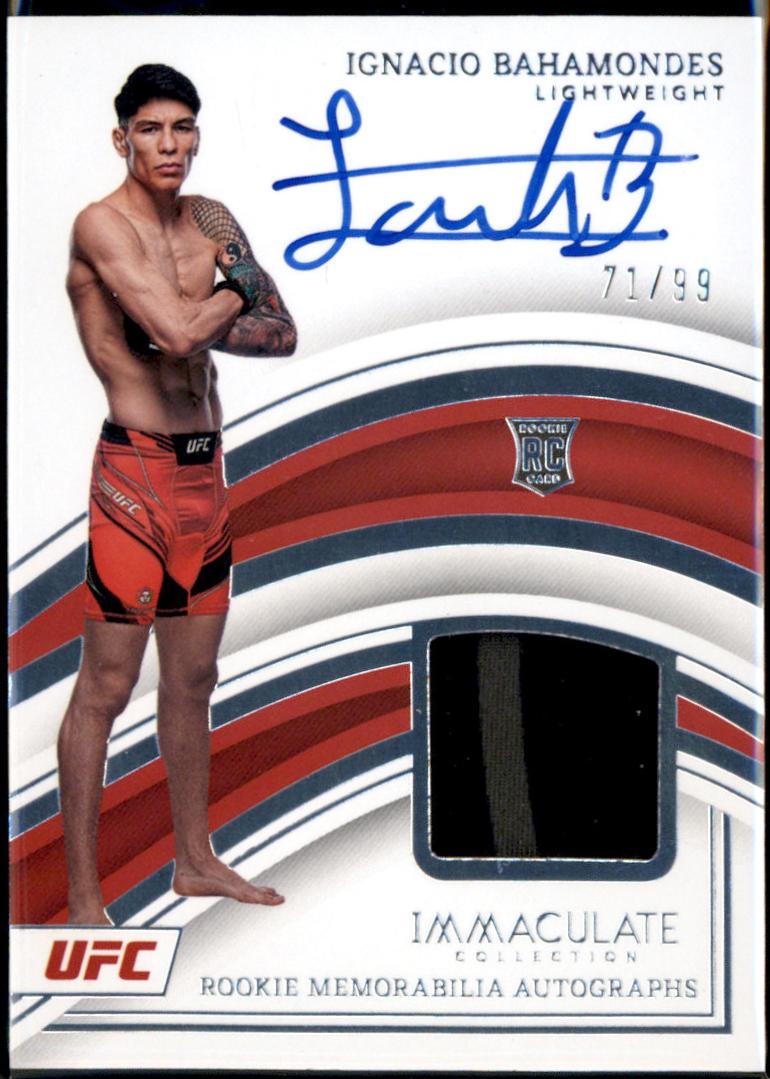 Ignacio Bahamondes 2023 Panini Immaculate Collection UFC Rookie Memorabilia Autographs #107 Autograph