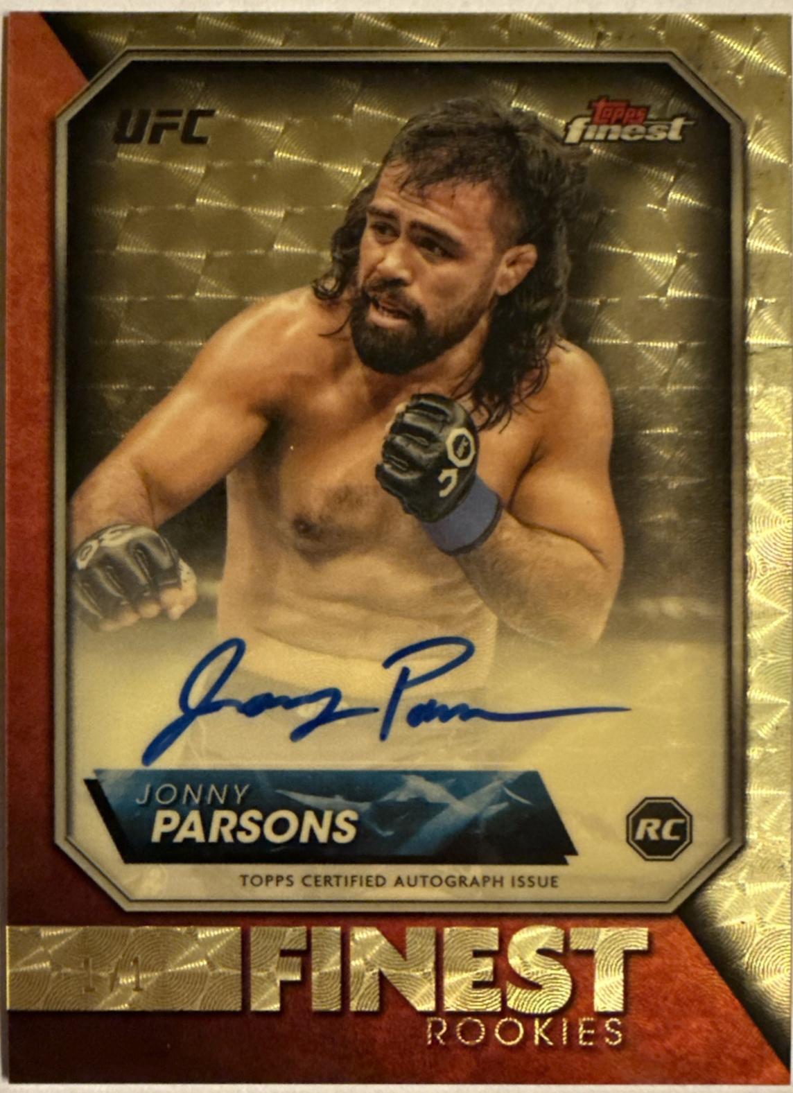 Jonny Parsons 2024 Topps Finest UFC Rookie Finest Autographs #RFA-JP Superfractor