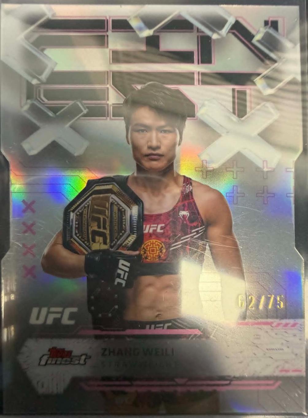 Zhang Weili 2025 Topps Finest UFC Base Common #50 Die-Cut Refractor