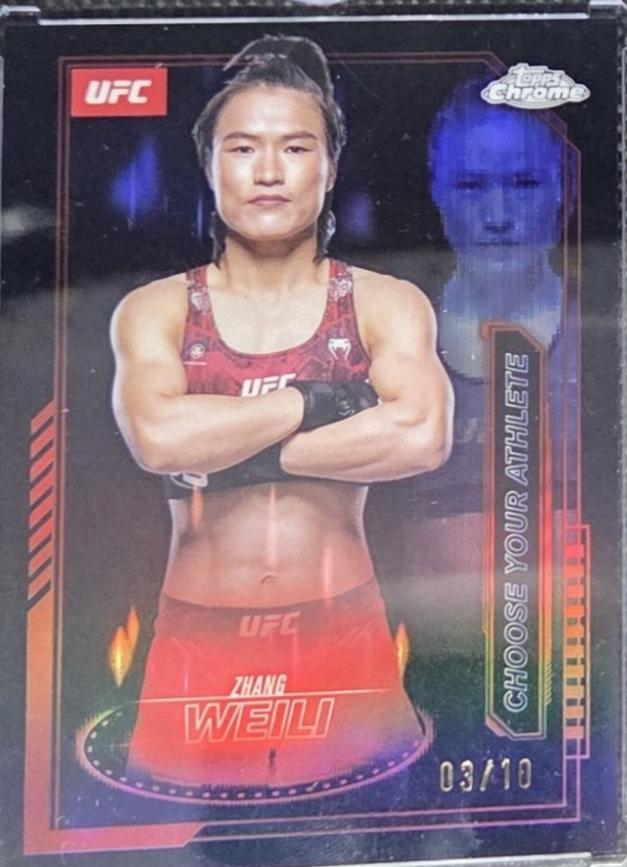 Zhang Weili 2025 Topps Chrome UFC Mission Control #MCL-10 Black Refractor