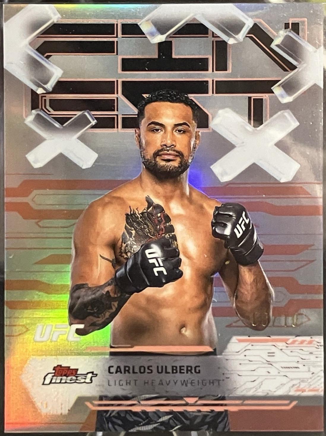 Carlos Ulberg 2025 Topps Finest UFC Base Common #37 Red Refractor