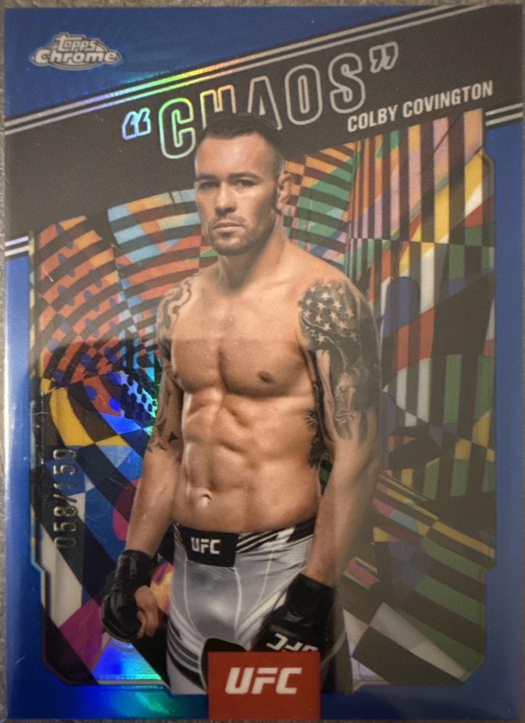 Colby Covington 2025 Topps Chrome UFC AKA #AKA-7 Blue Refractor