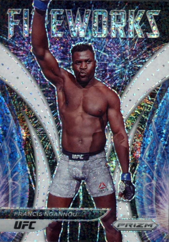 Francis Ngannou 2022 Panini Prizm UFC Fireworks #16 White Sparkle
