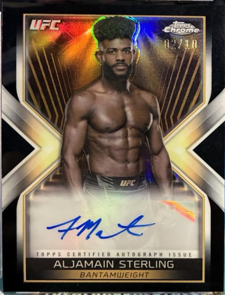 Aljamain Sterling 2024 Topps Chrome UFC Main Event Autographs #MEA-AST Black Refractor